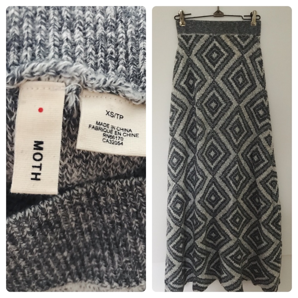 Anthropologie MOTH Stacked Angles Sweater Skirt